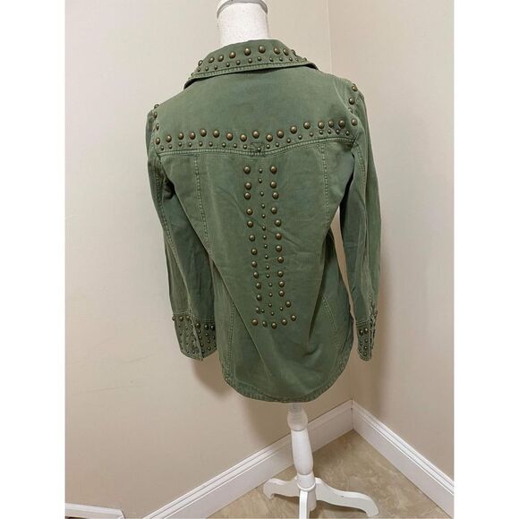New Free People Rock and Stud Shirt Jacket Army Green Size XS - Picture 8 of 10